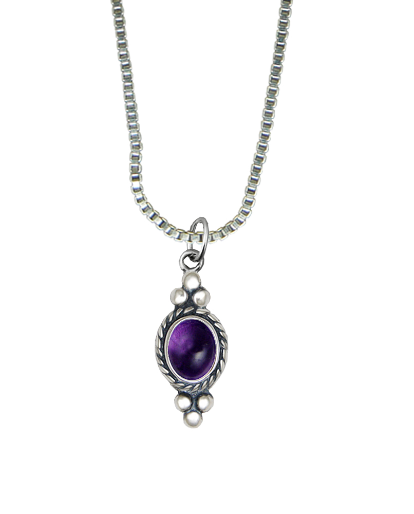 Sterling Silver Little Amethyst Pendant Necklace